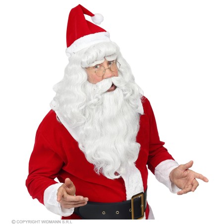 Hallikas kohev jõuluvana habe ja parukas