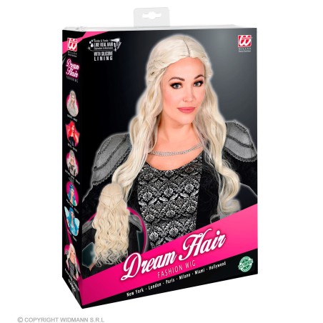 Troonide mängu kaunis blond pikk parukas punutisega