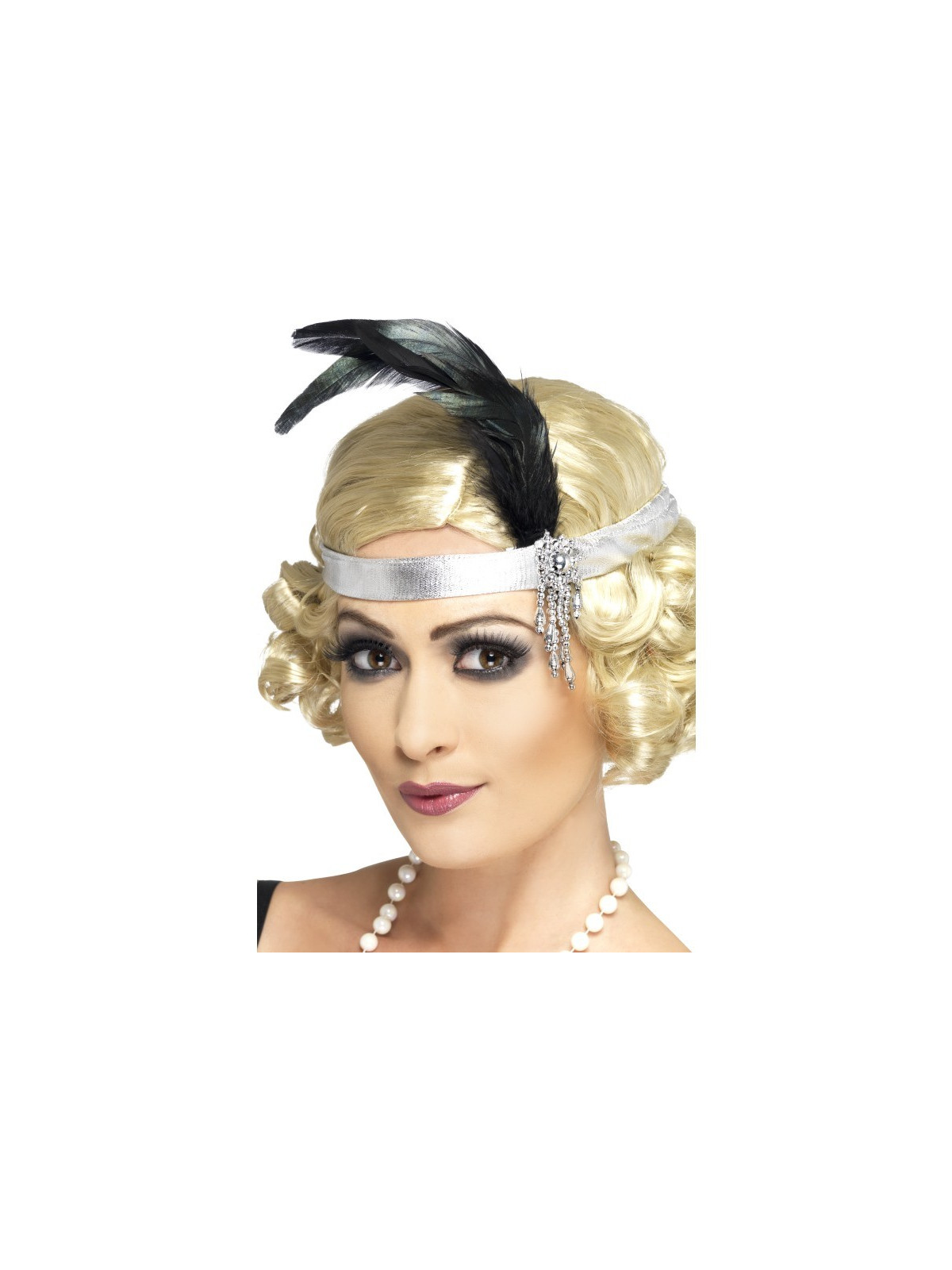 Silver Satin Charleston Headband