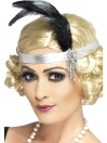 Silver Satin Charleston Headband