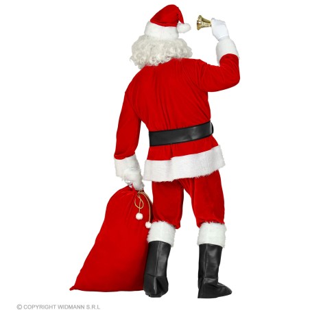 Tumedam punane sametist jõuluvana kostüüm L/XL