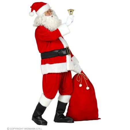 Tumedam punane sametist jõuluvana kostüüm L/XL