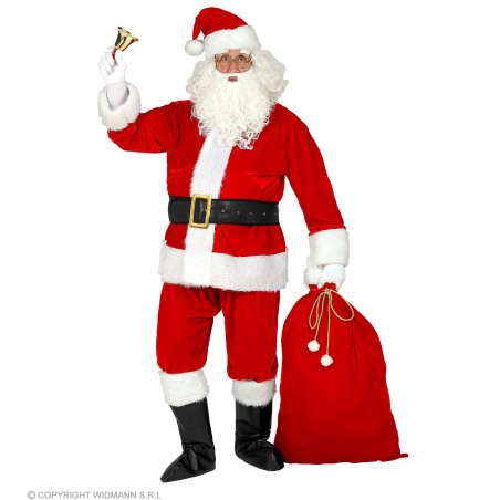 Tumedam punane sametist jõuluvana kostüüm L/XL