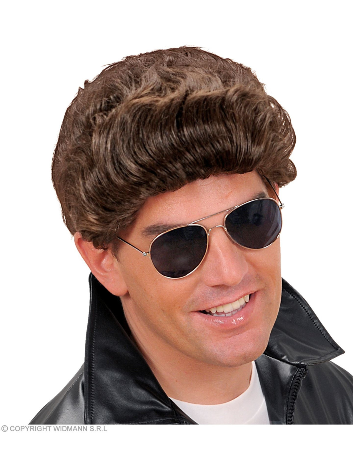 Pruun 50ndate meeste parukas Grease | Maskeraad