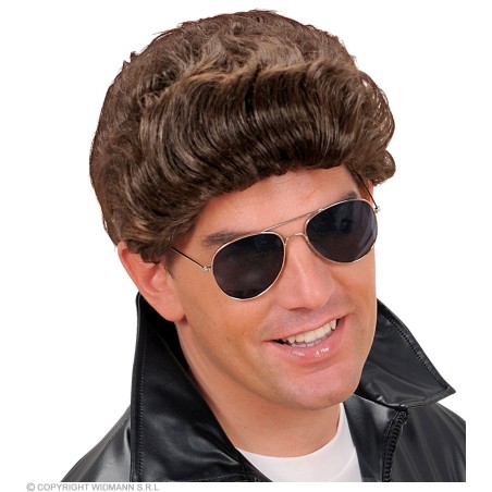 Pruun 50ndate meeste parukas Grease | Maskeraad