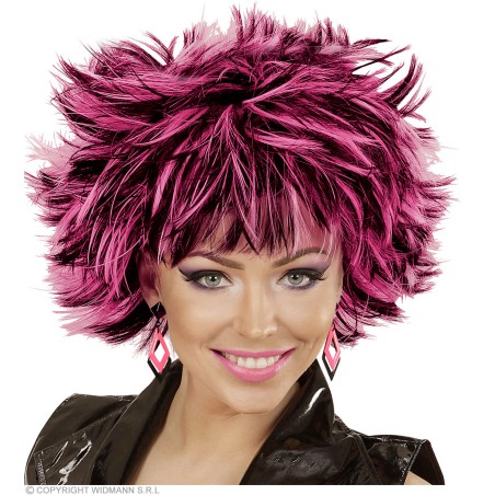 Roosa/musta rippuvate rombidega kõrvarõngad