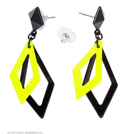 Kollase/musta rombidega kõrvarõngad | Maskeraad