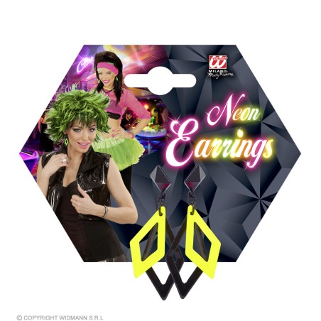 Kollase/musta rombidega kõrvarõngad | Maskeraad