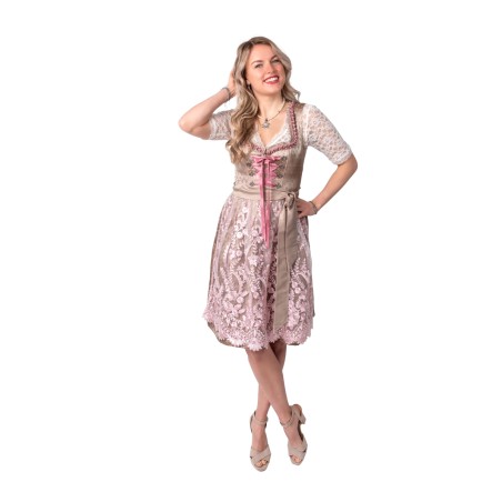 Delux Baieri kreem kleit roosa pitspõllega | Maskeraad