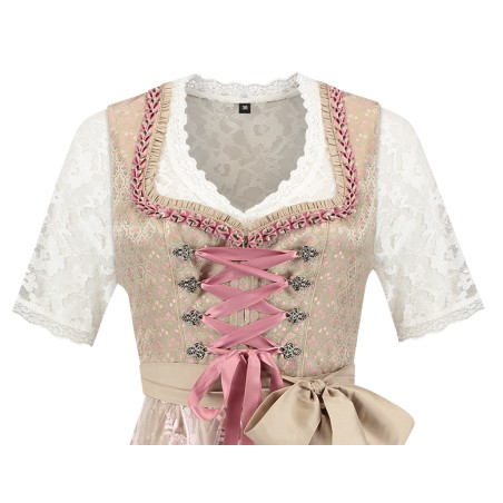 Delux Baieri kreem kleit roosa pitspõllega | Maskeraad