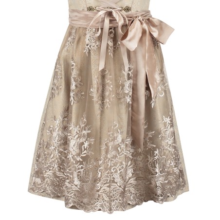 Delux kreemkuldne Baieri kleit kuldse pitspõllega