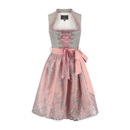 Delux halli roosa mustriline Baieri kleit pitspõllega