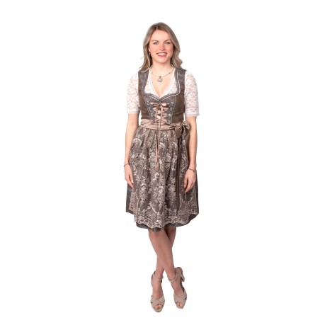 Delux kuninglik kuldne lillemustriga Baieri kleit pitspõllega