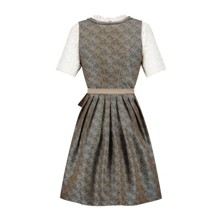 Delux kuninglik kuldne lillemustriga Baieri kleit pitspõllega