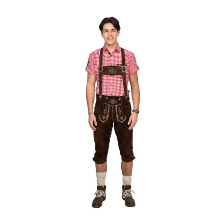 Baieri pruunid nahast põlvpüksid traksidega | Maskeraad