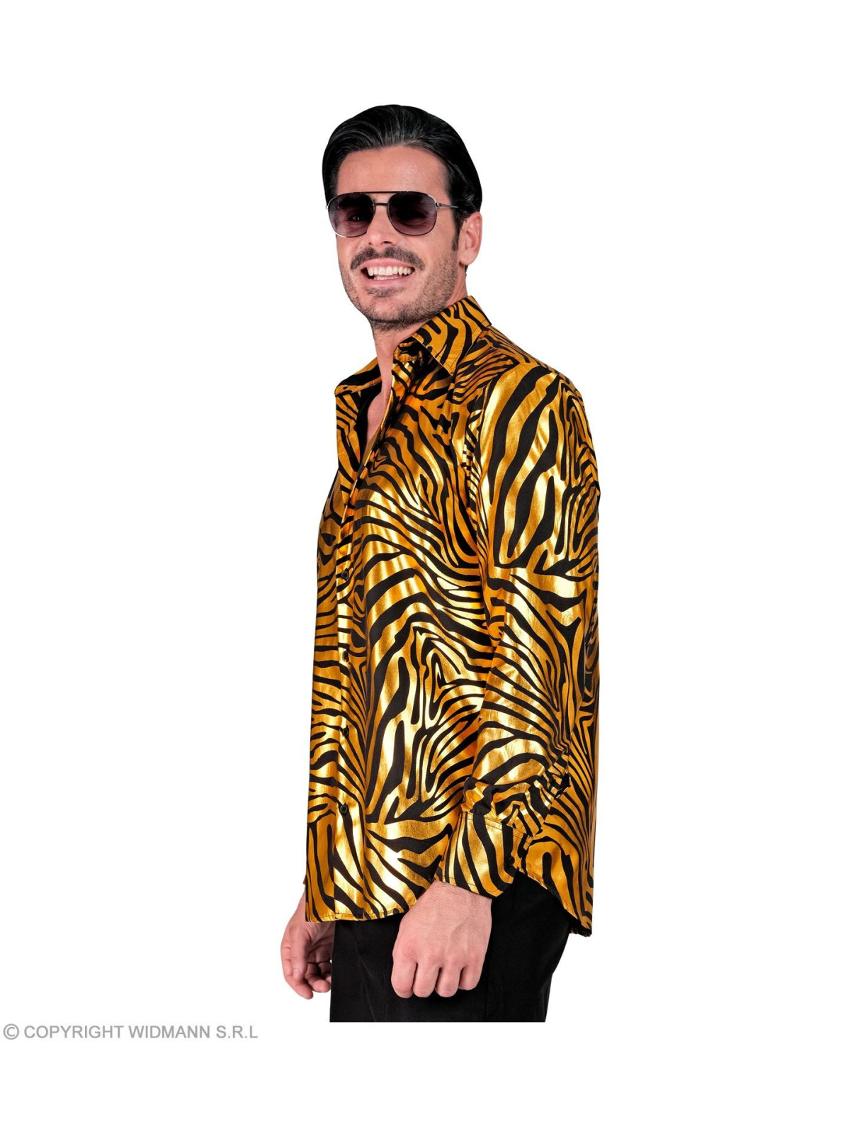 Kuldne sebramustriline diskosärk L/XL | Maskeraad