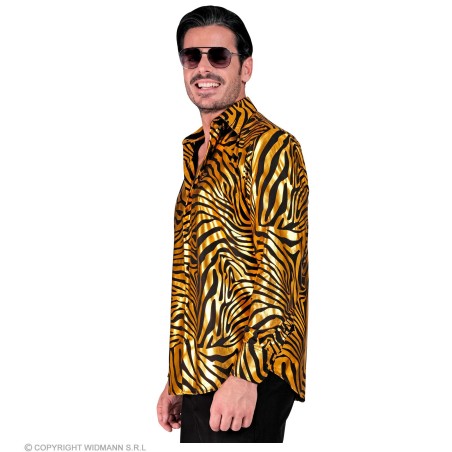 Kuldne sebramustriline diskosärk L/XL | Maskeraad