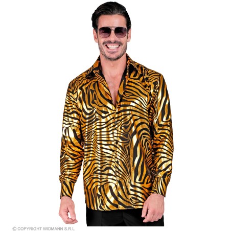 Kuldne sebramustriline diskosärk L/XL | Maskeraad