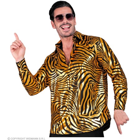 Kuldne sebramustriline diskosärk L/XL | Maskeraad