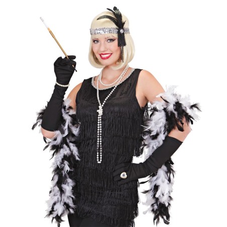 Hõbelitter peaehe sulgede ja suure teemantiga