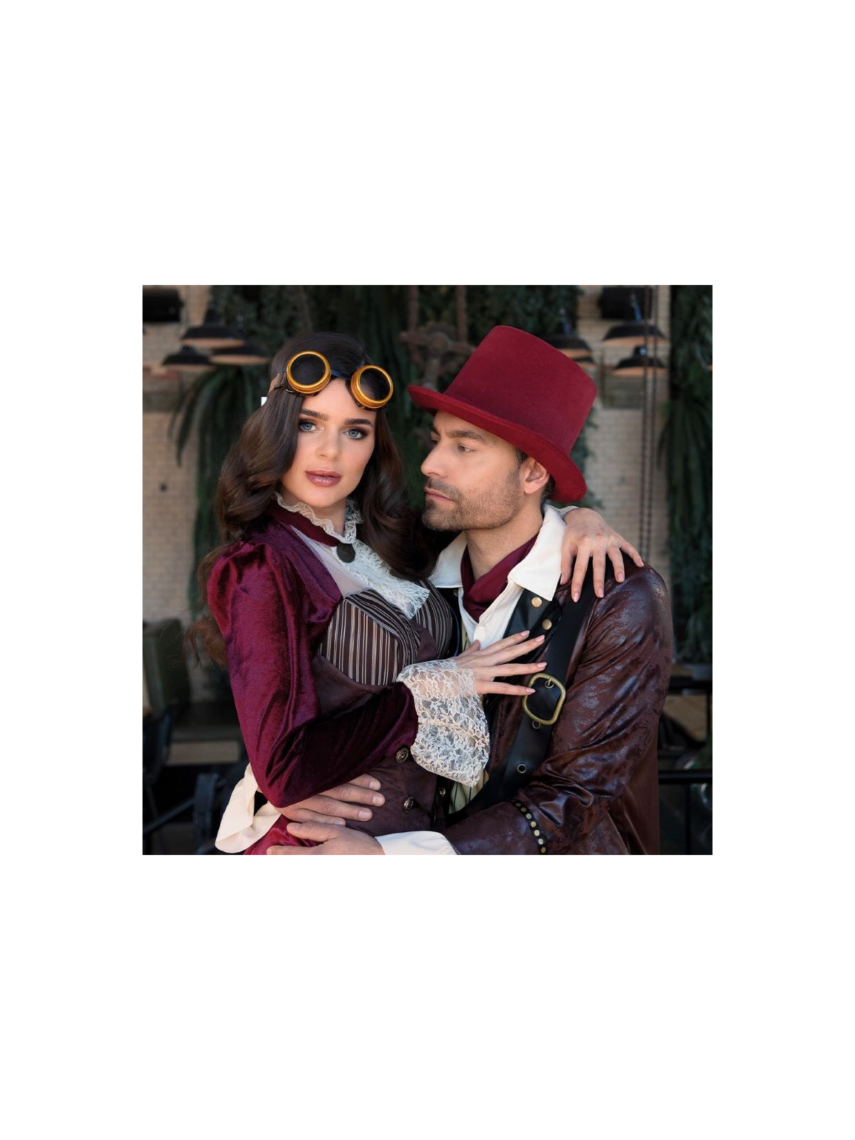 Punane sametine torukübar DELUX | Maskeraad