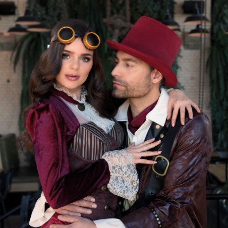 Punane sametine torukübar DELUX | Maskeraad