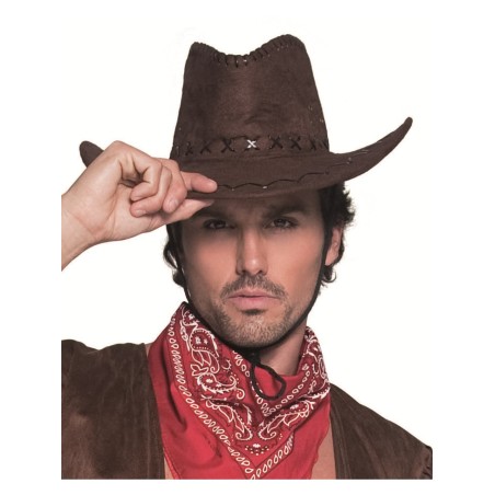 Pruun kauboi kaabu pehmest kunstnahast | Maskeraad