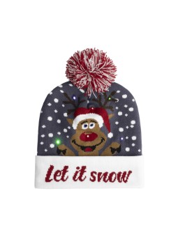 Talvemüts sinine LED Rudolfiga