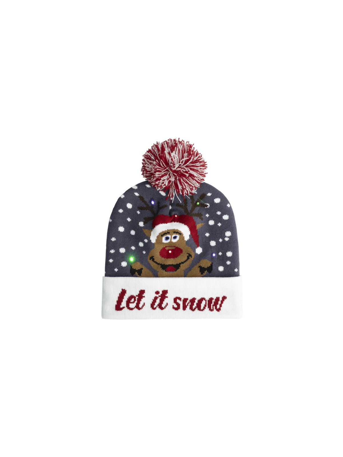 Talvemüts sinine LED Rudolfiga