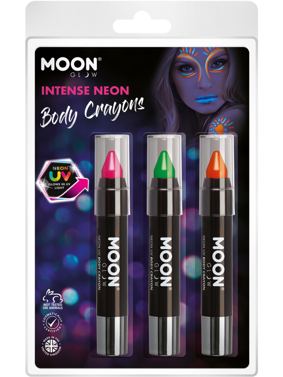Moon Glow neoon UV näo/kehavärvid kriitide komplekt