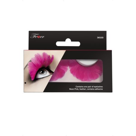 Eyelashes Neon Pink Feather Contains Glue