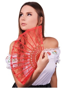 Red Lace Fan