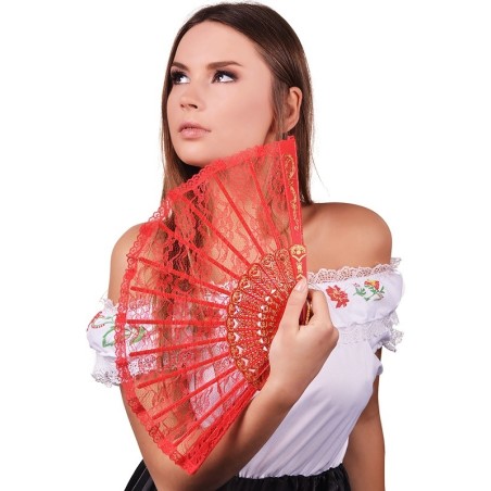 Red Lace Fan