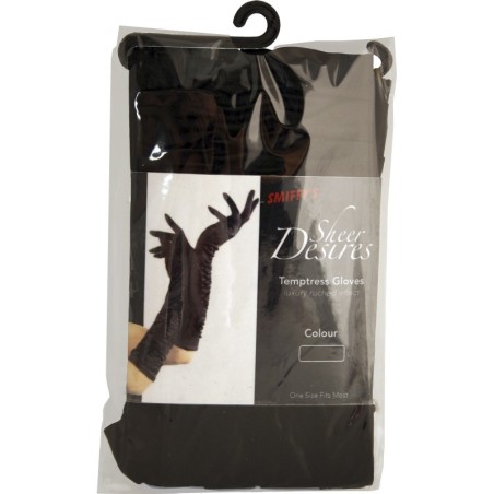 Satiin mustad pikad kindad