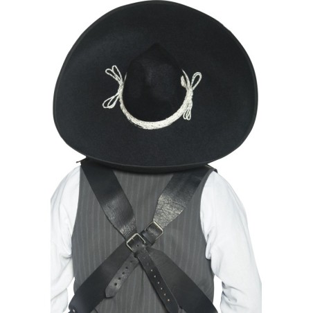 Authentic Mexican Bandit Sombrero, Black