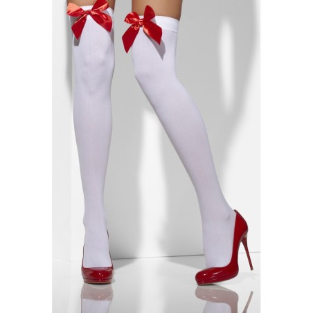 Põlvikud/sukad valged punaste lipsudega