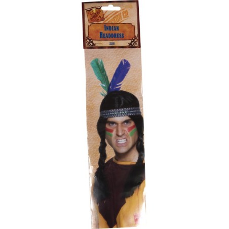 Native American Inspired Feathered Headband, Multi-Coloured