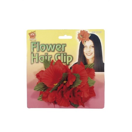 Hawaiian Flower Hair Clip, Red