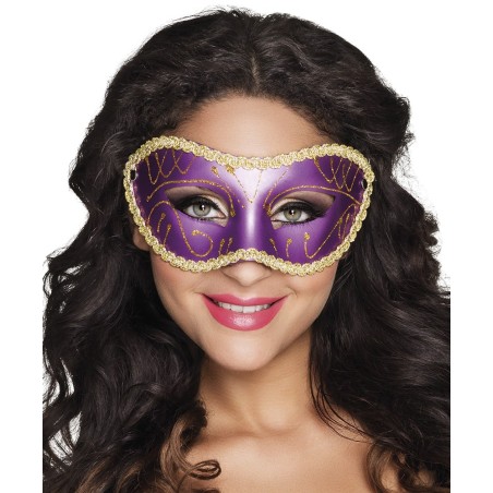 Pidulik lilla mask kuldse kirja ja nöörkaunistusega