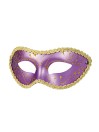 Pidulik lilla mask kuldse kirja ja nöörkaunistusega