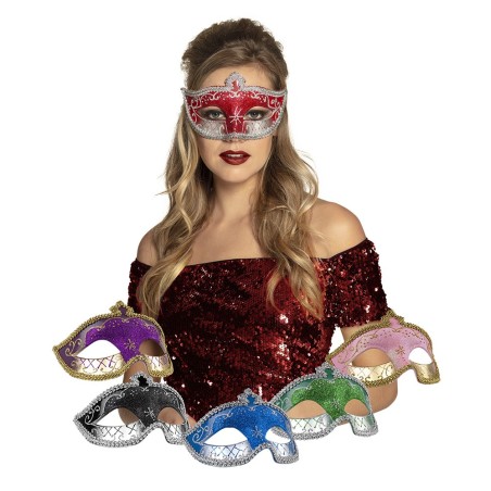 Mask hõbedase/kuldse kirjaga ja nöörkaunistusega