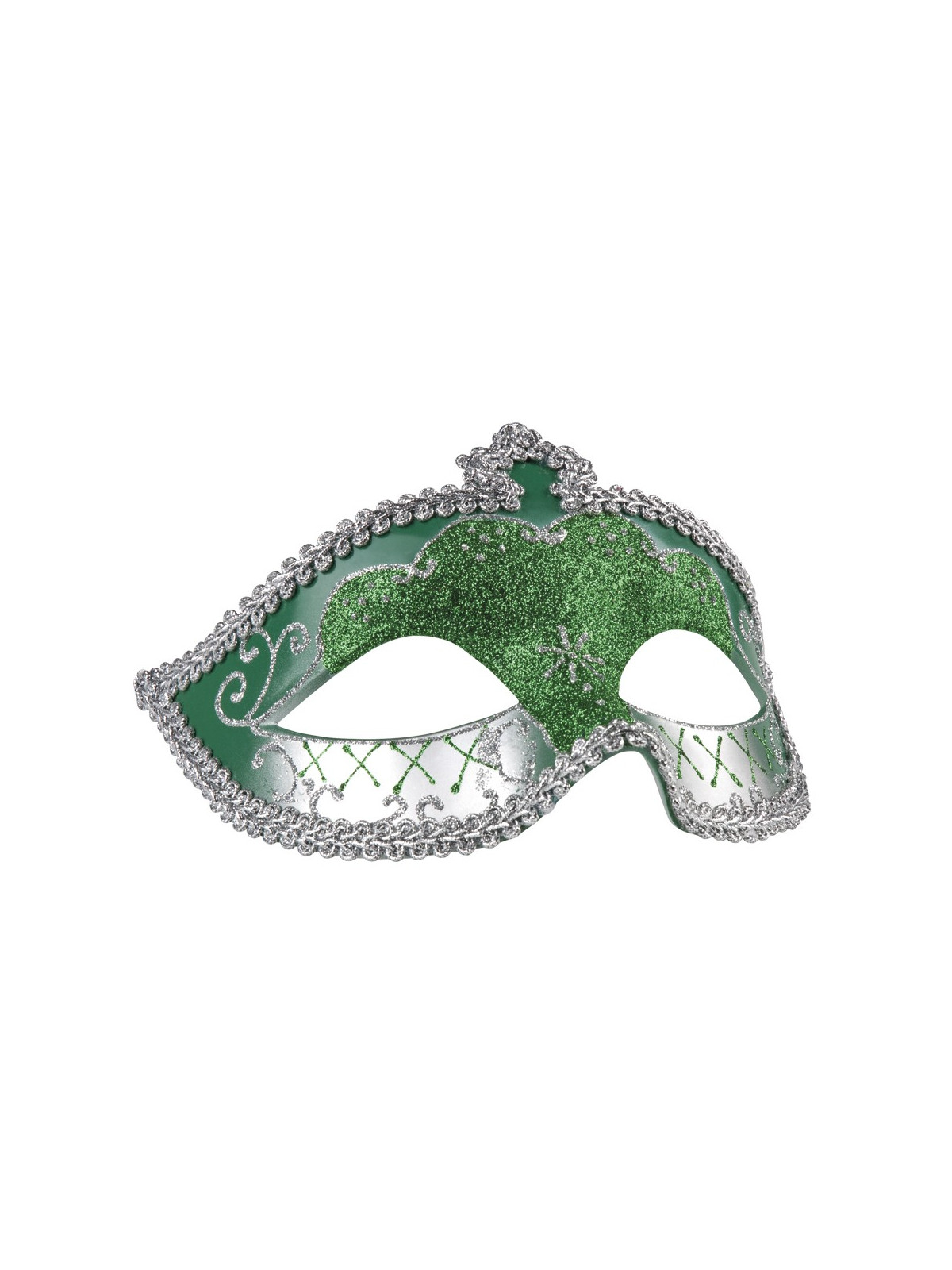 Roheline Mask hõbedase kirjaga ja nöörkaunistusega
