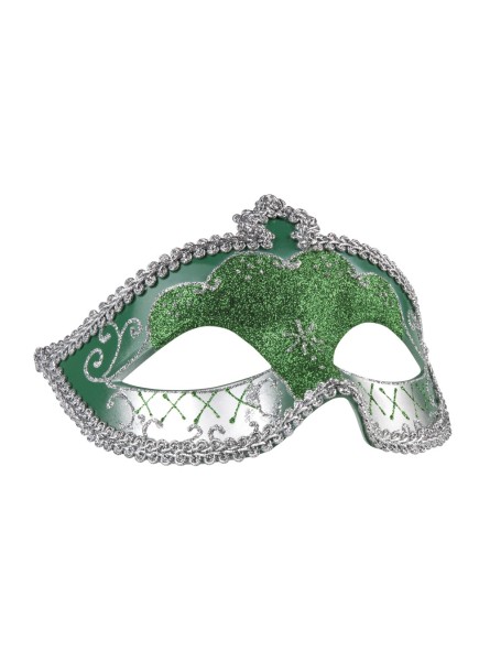 Roheline Mask hõbedase kirjaga ja nöörkaunistusega