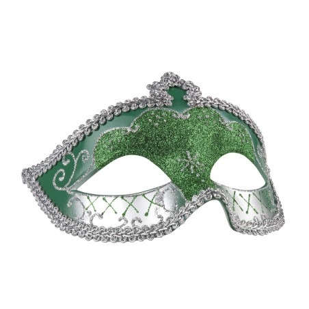 Roheline Mask hõbedase kirjaga ja nöörkaunistusega