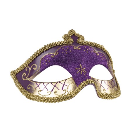 Lilla Mask kuldse kirjaga ja nöörkaunistusega