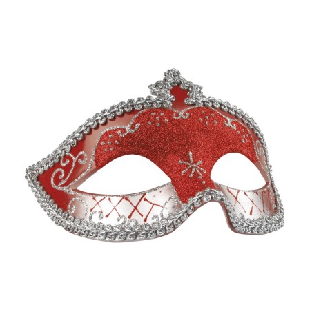 Punane Mask hõbedase kirjaga ja nöörkaunistusega