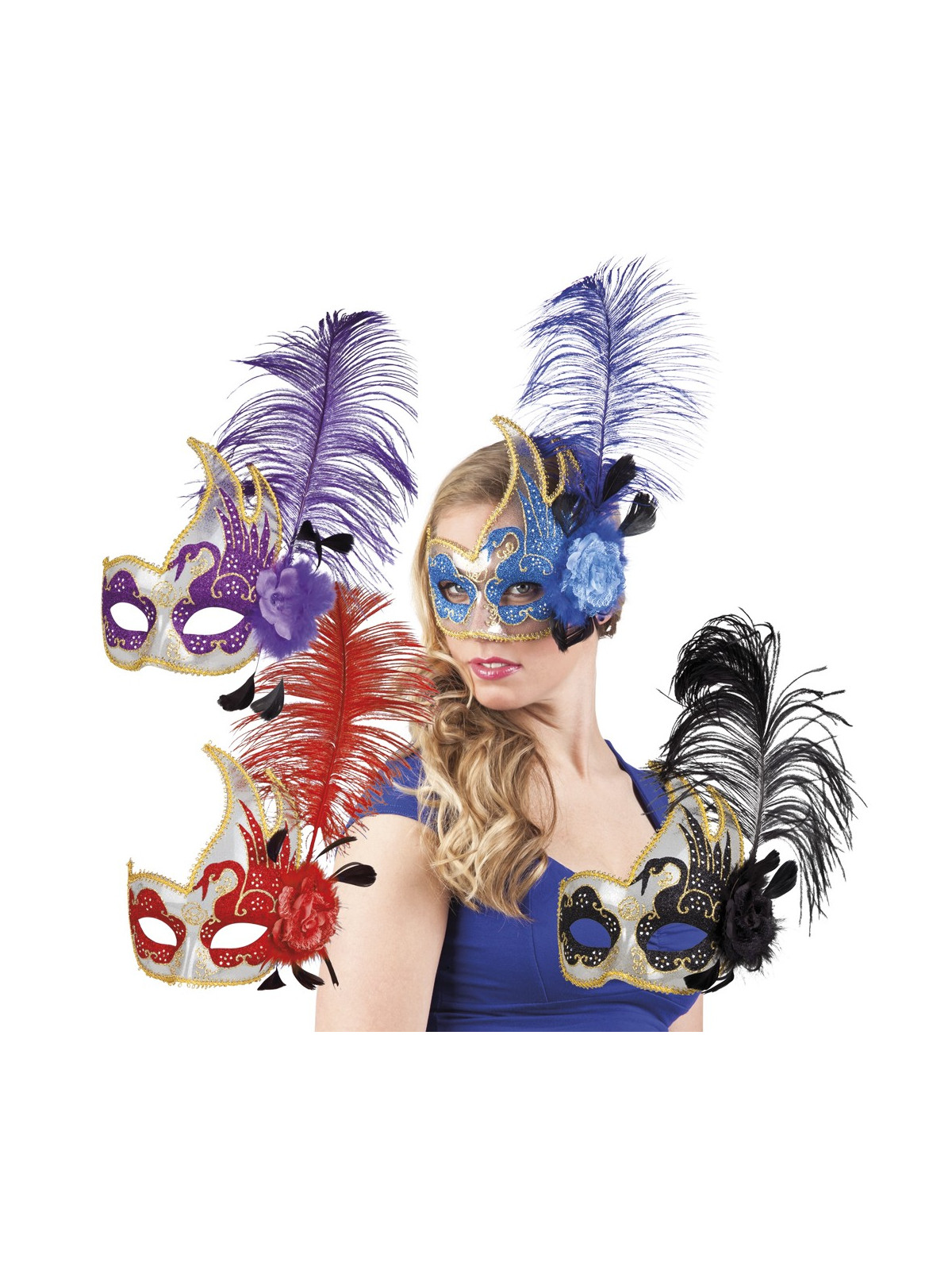 Suursugune mask sule ja kuldse kaunistusesga  Venice cigno