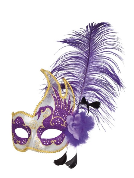 Suursugune mask sule ja kuldse kaunistusesga  Venice cigno