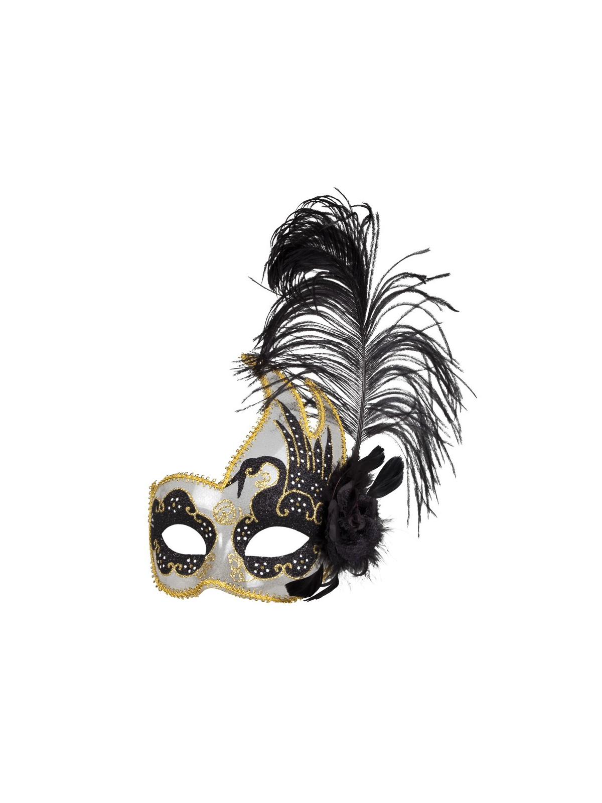 Suursugune mask sule ja kuldse kaunistusesga  Venice cigno