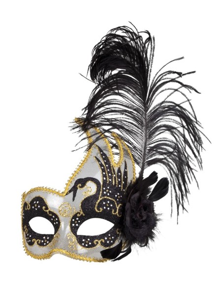 Suursugune mask sule ja kuldse kaunistusesga  Venice cigno